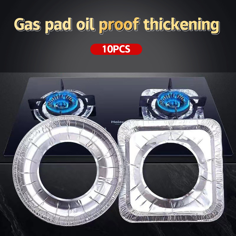 Commercial Kitchen Burner - ที่คลุมฟอยล์อลูมิเนียมหนา10ชิ้น/เซ็ตแผ่นป้องกันน้ำมัน kompor Gas แผ่นรองกันรอยแผ่นทำความสะอาดครัว