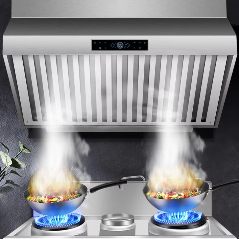 Commercial Kitchen Range Hood - เครื่องดูดควันสแตนเลส 1.5 เมตร สำหรับครัวเชิงพาณิชย์ โรงแรม มอเตอร์คู่