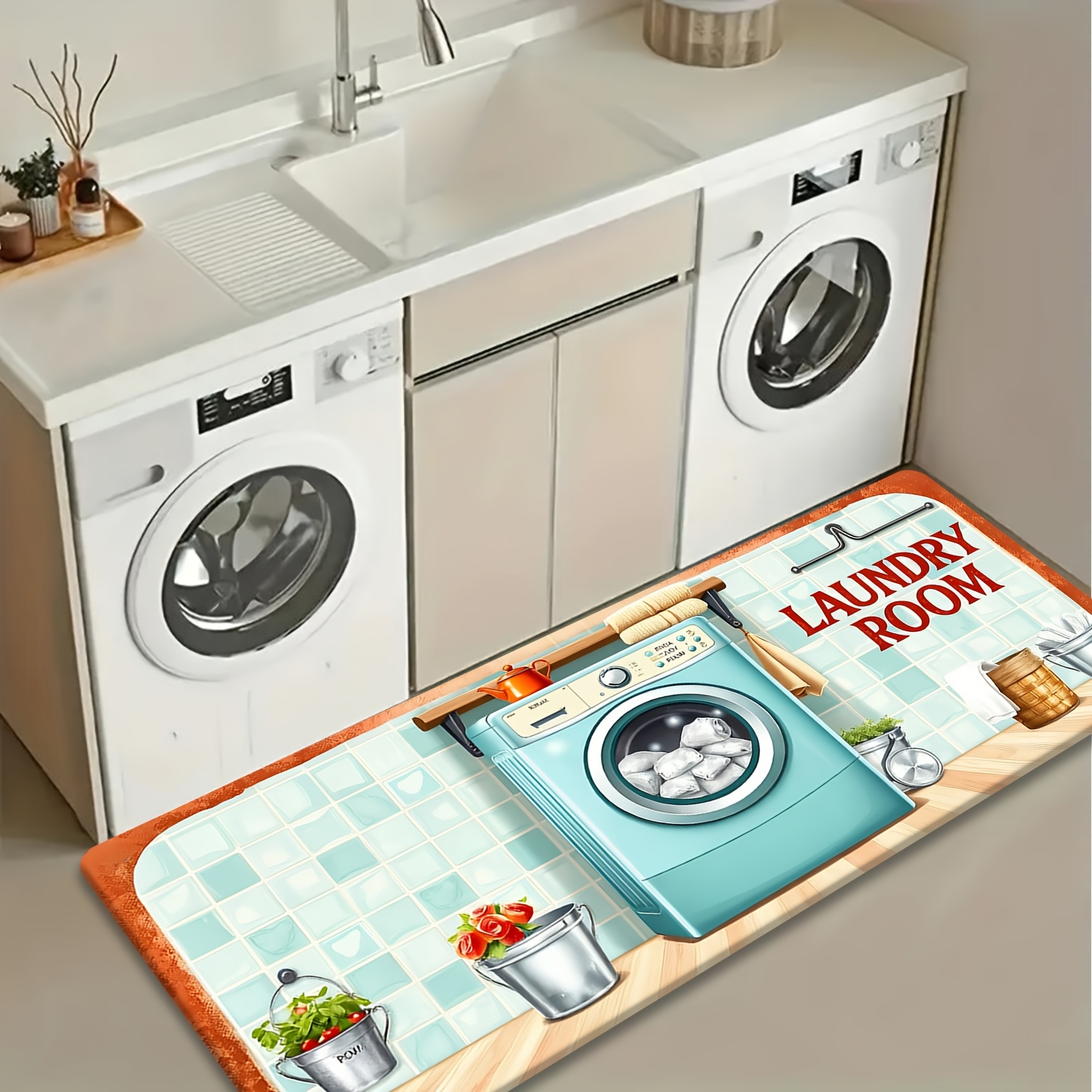 พรมปูพื้นลายกระเบื้องย้อนยุค ท - Commercial Kitchen Tile บทวิจารณ์และราคา