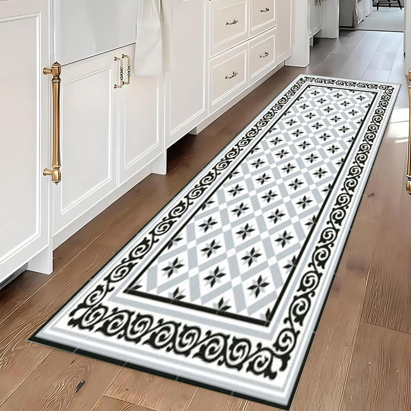 พรมปูพื้นลายเรขาคณิตสีน้ำเงินแ - Commercial Kitchen Tile บทวิจารณ์และราคา